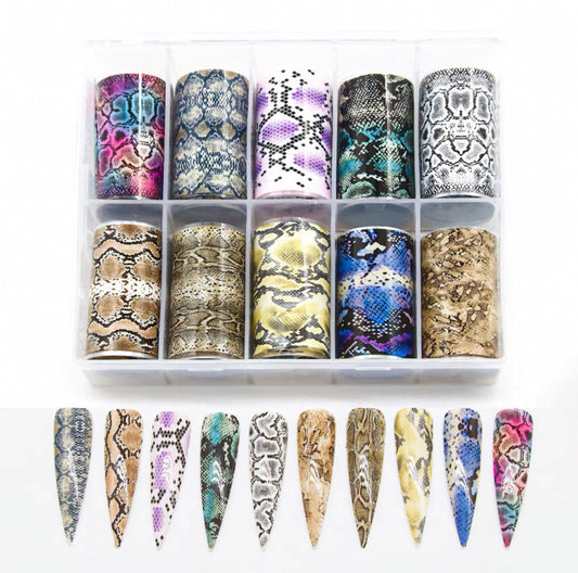 Snake Skin Nail Art Foil Set – 10 Designs