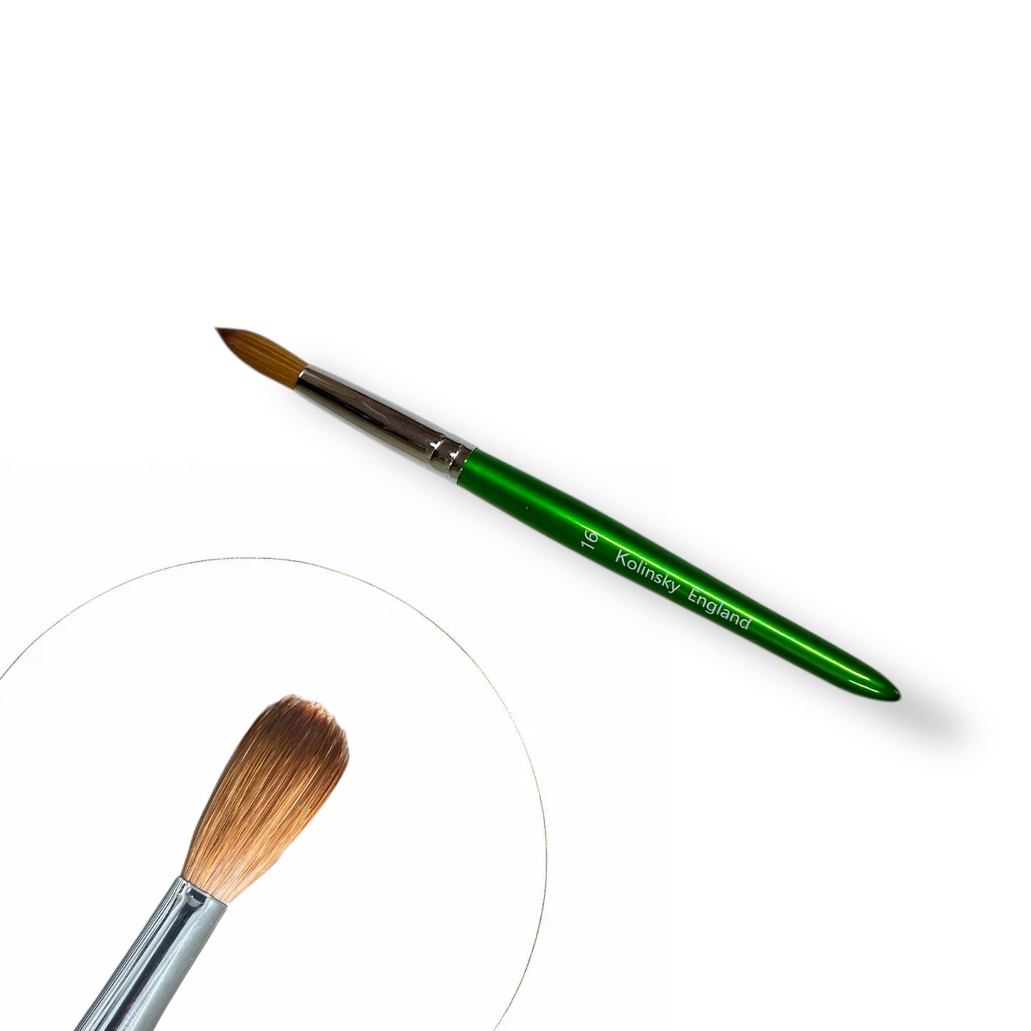 Kolinsky Acrylic Brush – Size 16 (Green)