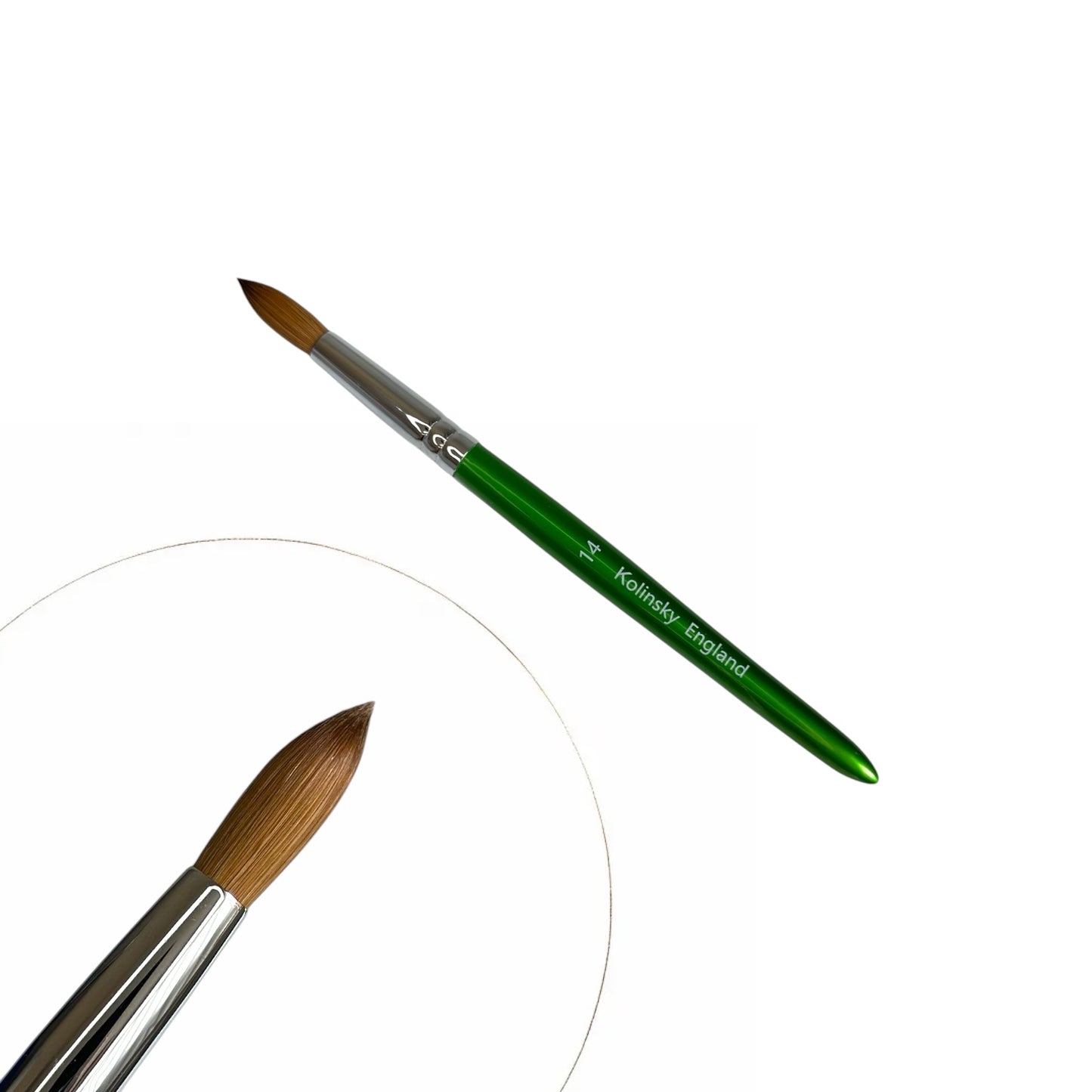 Kolinsky Acrylic Brush – Size 14 (Green Handle)