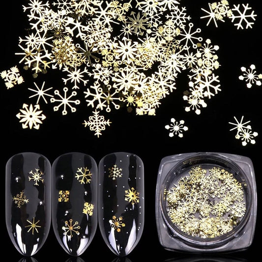 Gold Snow Flakes Shape