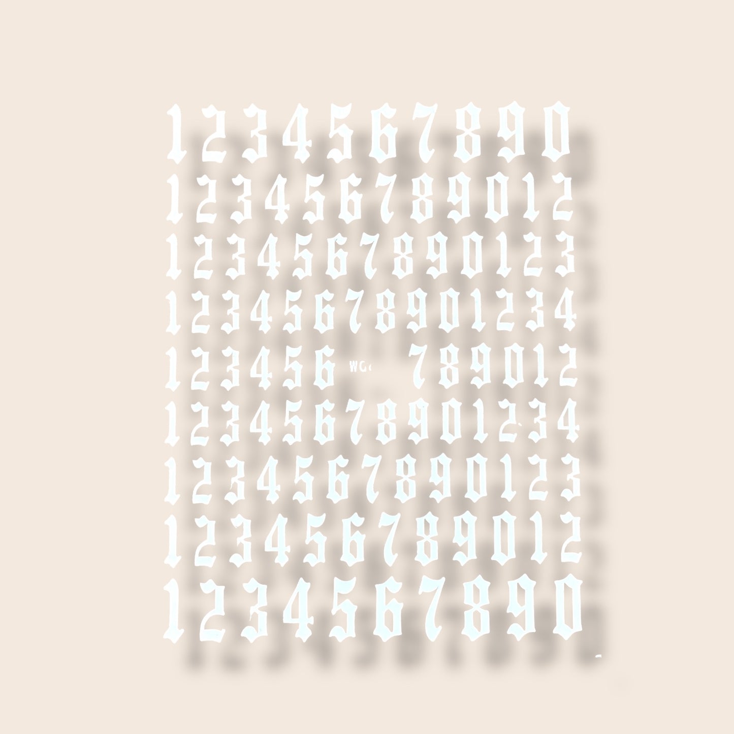Old English Number Sticker