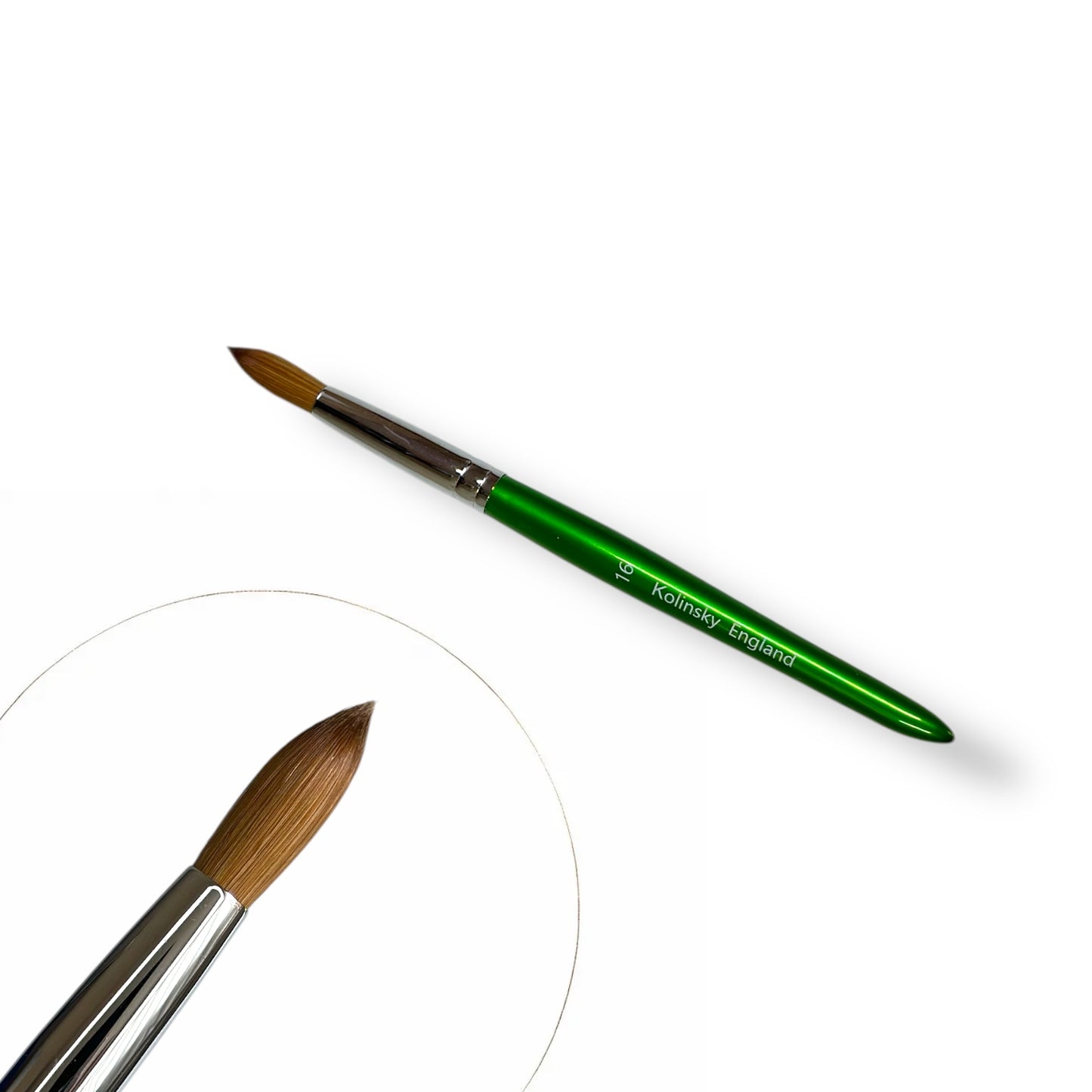 Kolinsky Acrylic Brush – Size 16 (Green)