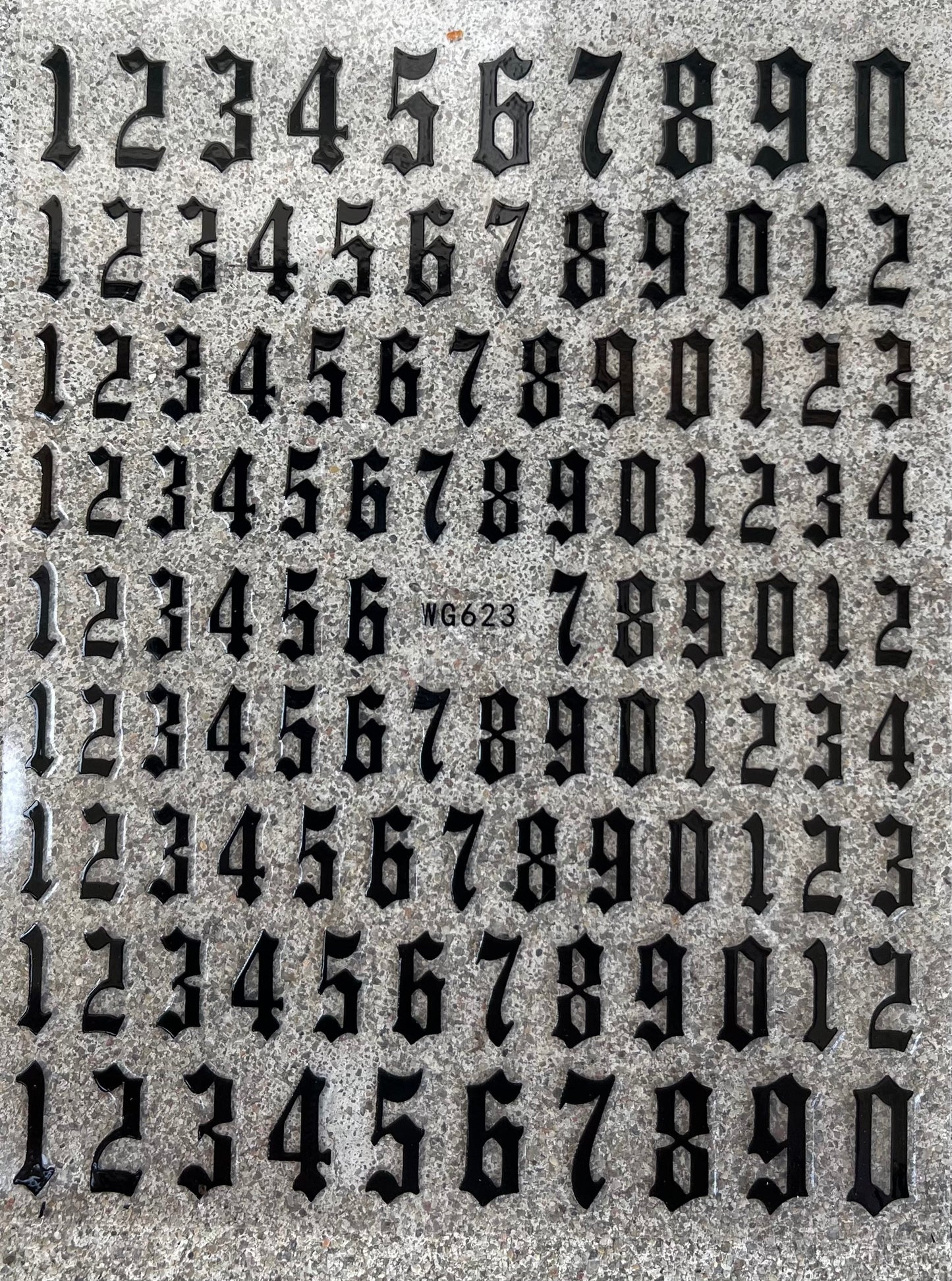 Old English Number Sticker